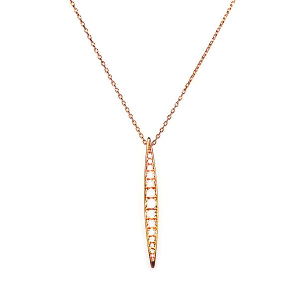 Reizende Kurshuni Halskette mit glitzerndem Anhänger aus rosévergoldetem, zirkonia-besetztem Sterling Silber. Kurshuni Schmuck wird in Istanbul handgefertigt. Jetzt versandkostenfrei im Perlenmarkt OnlineShop bestellen!